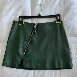 All Saints Forest Green Leather Skirt US size 6